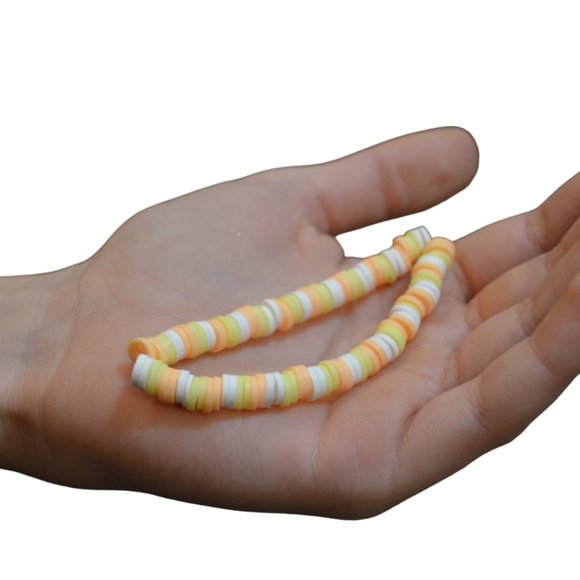 Handmade Clay bead Summer colored Elastic bracelet - Picture 3 of 4